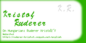 kristof ruderer business card